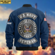 Premium Custom US Navy Veteran Bomber Jacket VPVC802802, Gifts For US Navy Veteran, Gifts On Father's Day, Veterans Day. - Image 3