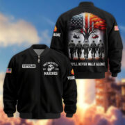 Premium Custom USMC Veteran Bomber Jacket VPVC802903, Gifts For US Marine Veteran, Gifts On Father's Day, Veterans Day.