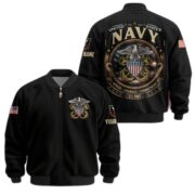 Premium Custom US Navy Veteran Bomber Jacket VPVC803002, Gifts For US Navy Veteran, Gifts On Father's Day, Veterans Day.