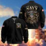 Premium Custom US Navy Veteran Bomber Jacket VPVC803002, Gifts For US Navy Veteran, Gifts On Father's Day, Veterans Day.
