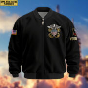 Premium Custom US Navy Veteran Bomber Jacket VPVC803002, Gifts For US Navy Veteran, Gifts On Father's Day, Veterans Day. - Image 2