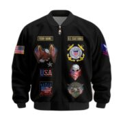 Premium Custom USCG Veteran Bomber Jacket VPVC803605, Gifts For Coast Guard Veteran, Gifts On Father's Day, Veterans Day. - Image 2
