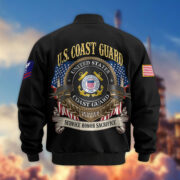Premium Custom USCG Veteran Bomber Jacket VPVC803605, Gifts For Coast Guard Veteran, Gifts On Father's Day, Veterans Day. - Image 3