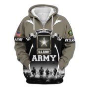 Premium US Veterans Zip Hoodie ATTN150821, Gifts For US Veterans, Gifts On Father's Day, Veterans Day. - Image 2