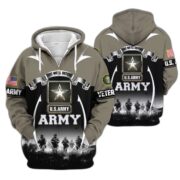 Premium US Veterans Zip Hoodie ATTN150821, Gifts For US Veterans, Gifts On Father's Day, Veterans Day. - Image 4