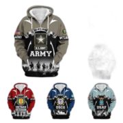 Premium US Veterans Zip Hoodie ATTN150821, Gifts For US Veterans, Gifts On Father's Day, Veterans Day.