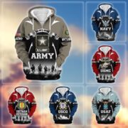 Premium US Veterans Zip Hoodie ATTN150821, Gifts For US Veterans, Gifts On Father's Day, Veterans Day.