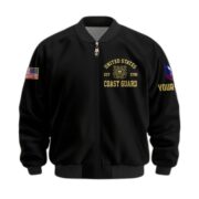 Premium Custom USCG Veteran Bomber Jacket VPVC804105, Gifts For Coast Guard Veteran, Gifts On Father's Day, Veterans Day. - Image 2