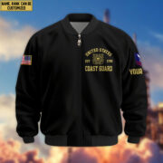 Premium Custom USCG Veteran Bomber Jacket VPVC804105, Gifts For Coast Guard Veteran, Gifts On Father's Day, Veterans Day. - Image 2