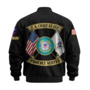 Premium Custom USCG Veteran Bomber Jacket VPVC804105, Gifts For Coast Guard Veteran, Gifts On Father's Day, Veterans Day. - Image 3