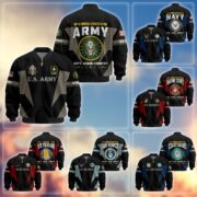 Premium US Veterans Bomber Jacket ATTN250821, Gifts For US Veterans, Gifts On Father's Day, Veterans Day.