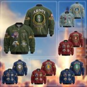 Premium Custom US Veterans Bomber Jacket CPVC080901, Gifts For US Veterans, Gifts On Father's Day, Veterans Day.
