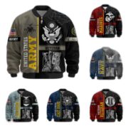 Premium US Veterans Bomber Jacket BPHN220812, Gifts For US Veterans, Gifts On Father's Day, Veterans Day.