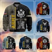 Premium US Veterans Bomber Jacket BPHN220812, Gifts For US Veterans, Gifts On Father's Day, Veterans Day.