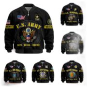 Premium US Veterans Bomber Jacket BPHN190814, Gifts For US Veterans, Gifts On Father's Day, Veterans Day.