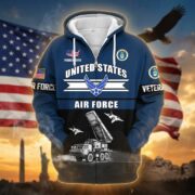 Premium US Veterans Zip Hoodie ATTN260821, Gifts For US Veterans, Gifts On Father's Day, Veterans Day. - Image 26