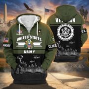 Premium US Veterans Zip Hoodie ATTN260821, Gifts For US Veterans, Gifts On Father's Day, Veterans Day. - Image 7