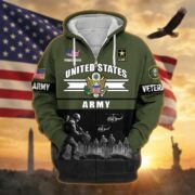 Premium US Veterans Zip Hoodie ATTN260821, Gifts For US Veterans, Gifts On Father's Day, Veterans Day. - Image 5