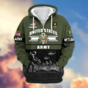 Premium US Veterans Zip Hoodie ATTN260821, Gifts For US Veterans, Gifts On Father's Day, Veterans Day. - Image 5