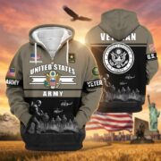 Premium US Veterans Zip Hoodie ATTN260821, Gifts For US Veterans, Gifts On Father's Day, Veterans Day. - Image 4