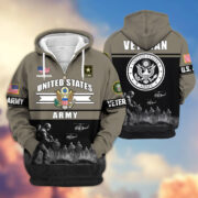 Premium US Veterans Zip Hoodie ATTN260821, Gifts For US Veterans, Gifts On Father's Day, Veterans Day. - Image 4