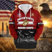 Premium US Veterans Zip Hoodie ATTN260821, Gifts For US Veterans, Gifts On Father's Day, Veterans Day. - Image 17