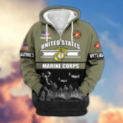 Premium US Veterans Zip Hoodie ATTN260821, Gifts For US Veterans, Gifts On Father's Day, Veterans Day. - Image 20