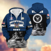 Premium US Veterans Zip Hoodie ATTN260821, Gifts For US Veterans, Gifts On Father's Day, Veterans Day. - Image 13