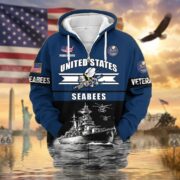 Premium US Veterans Zip Hoodie ATTN260821, Gifts For US Veterans, Gifts On Father's Day, Veterans Day. - Image 14