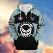 Premium US Veterans Zip Hoodie ATTN080921, Gifts For US Veterans, Gifts On Father's Day, Veterans Day. - Image 24