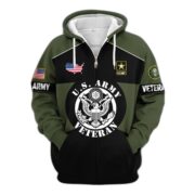 Premium US Veterans Zip Hoodie ATTN080921, Gifts For US Veterans, Gifts On Father's Day, Veterans Day. - Image 6