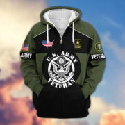 Premium US Veterans Zip Hoodie ATTN080921, Gifts For US Veterans, Gifts On Father's Day, Veterans Day. - Image 6