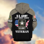 Premium US Veterans Zip Hoodie ATTN080921, Gifts For US Veterans, Gifts On Father's Day, Veterans Day. - Image 4