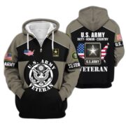 Premium US Veterans Zip Hoodie ATTN080921, Gifts For US Veterans, Gifts On Father's Day, Veterans Day. - Image 2