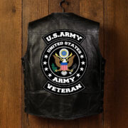 Premium Army Veterans Custom Leather Motor Vest VPVC702101, Gifts For Army Veteran, Gifts On Father's Day, Veterans Day. - Image 3