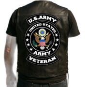 Premium Army Veterans Custom Leather Motor Vest VPVC702101, Gifts For Army Veteran, Gifts On Father's Day, Veterans Day. - Image 5