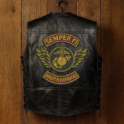 Premium USMC Veterans Custom Leather Motor Vest VPVC702108, Gifts For Marine Veteran, Gifts On Father's Day, Veterans Day. - Image 3