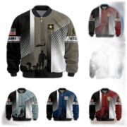 Premium US Veterans Bomber Jacket BPHN140811, Gifts For US Veterans, Gifts On Father's Day, Veterans Day.