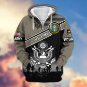 Premium US Veterans Zip Hoodie ATTN040921, Gifts For US Veterans, Gifts On Father's Day, Veterans Day. - Image 3