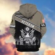 Premium US Veterans Zip Hoodie ATTN040921, Gifts For US Veterans, Gifts On Father's Day, Veterans Day. - Image 4