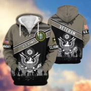 Premium US Veterans Zip Hoodie ATTN040921, Gifts For US Veterans, Gifts On Father's Day, Veterans Day. - Image 2