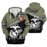 Premium US Veterans Zip Hoodie ATTN040921, Gifts For US Veterans, Gifts On Father's Day, Veterans Day. - Image 20