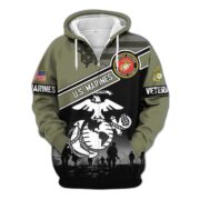 Premium US Veterans Zip Hoodie ATTN040921, Gifts For US Veterans, Gifts On Father's Day, Veterans Day. - Image 22
