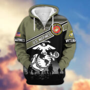 Premium US Veterans Zip Hoodie ATTN040921, Gifts For US Veterans, Gifts On Father's Day, Veterans Day. - Image 22