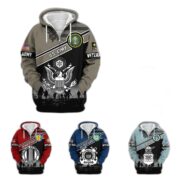 Premium US Veterans Zip Hoodie ATTN040921, Gifts For US Veterans, Gifts On Father's Day, Veterans Day.