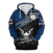 Premium US Veterans Zip Hoodie ATTN040921, Gifts For US Veterans, Gifts On Father's Day, Veterans Day. - Image 12