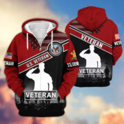 Premium US Veterans Zip Hoodie ATTN040921, Gifts For US Veterans, Gifts On Father's Day, Veterans Day. - Image 35