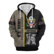 Premium US Veterans Zip Hoodie BPHN100911, Gifts For US Veterans, Gifts On Father's Day, Veterans Day. - Image 3