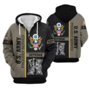 Premium US Veterans Zip Hoodie BPHN100911, Gifts For US Veterans, Gifts On Father's Day, Veterans Day. - Image 2