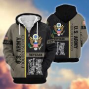 Premium US Veterans Zip Hoodie BPHN100911, Gifts For US Veterans, Gifts On Father's Day, Veterans Day. - Image 2